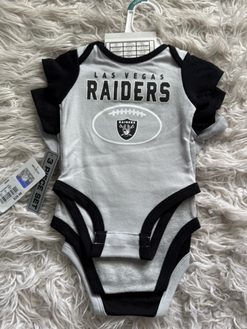 NWT NFL Las Vegas Raiders 3-Piece Creeper Set